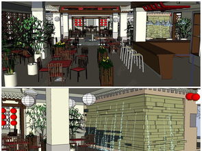 精品中式风格酒馆茶馆室内设计SU模型详解与高效服务指南